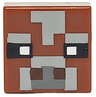 Tile 1 x 1 with Black, White and Dark Brown Squares and Pixelated Dark Bluish Gray and Light Bluish Gray Pattern (Minecraft Micromob Cow Face)