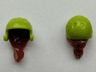 Mini Doll, Hair Combo, Hair with Hat, Ponytail with Molded Lime Ski Helmet Pattern