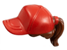 Minifigure, Hair Combo, Hair with Hat, Ponytail with Molded Red Ball Cap Pattern