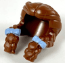 Minifigure, Hair Female Parted in Center, Two Braids Hanging in Front with Bright Light Blue Bows Pattern