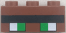 Brick 1 x 3 with Minecraft Pixelated Green Eyes with Black Outline and Unibrow Pattern