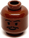 Minifigure, Head Moustache Thin, Standard Grin, Eyebrows, Small Eyelashes Pattern (SW Lando)
