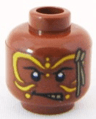 Minifigure, Head PotC Cannibal Yellow Face Paint Pattern