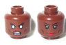 Minifigure, Head Dual Sided Female Thin Black Eyebrows, Cheek Lines, Red Lips / Bared Teeth with White Eyes Pattern (Storm)