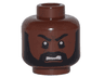 Minifigure, Head Beard Black Full with Sideburns, White Pupils, Open Mouth Grimace Pattern