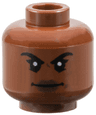 Minifigure, Head Female Black Eyebrows, Dark Brown Lips, Neutral Expression Pattern
