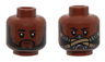 Minifigure, Head Dual Sided Black Eyebrows, Beard, Closed Mouth / Pilot Breathing Mask Pattern