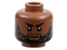 Minifigure, Head Black Eyebrows and Beard, Light Bluish Gray Highlights Pattern