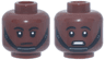 Minifigure, Head Dual Sided Black Eyebrows, Chin Strap, Neutral / Scared Open Mouth with Teeth Pattern
