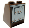 Slope 65 2 x 2 x 2 with Bottom Tube with Minifigure Dress / Skirt / Robe, Apron with Black Pocket Pattern