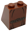 Slope 65 2 x 2 x 2 with Bottom Tube with Minifigure Dress / Skirt / Robe with Black Creases and Gold Celtic Knot Pattern