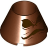 Cone 4 x 4 x 2 Hollow No Studs with Dark Brown Eyes and Mouth Pattern (HP Sorting Hat Face)
