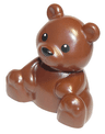 Duplo Bear Baby Cub, Sitting with Black Eyes and Nose Pattern (Teddy Bear)