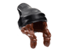 Minifigure, Hair Combo, Hair with Hat, 2 Braids over Shoulders with Molded Black Beanie Pattern