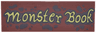 Tile 2 x 6 with Dark Brown Spots and Splatters and Gold Script 'Monster Book' Pattern