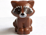 Raccoon, Friends Style with Black Nose and Mouth, White Muzzle and Eyebrows, Dark Brown Eye Patches Pattern