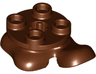 Legs with Plate Round 2 x 2 and Axle Hole - 2 Feet, 1 Raised