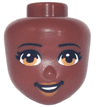 Mini Doll, Head Friends with Black Eyebrows, Medium Nougat Eyes and Lips, Open Mouth Smile with Teeth Pattern