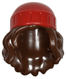 Mini Doll, Hair Combo, Hair with Hat, Long Wavy with Molded Red Beanie Pattern