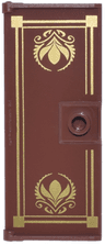 Door 1 x 3 x 6 with Stud Handle with Gold Border with Squares and Arendelle Crest Flowers Pattern