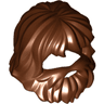 Minifigure, Hair Shaggy with Beard and Mouth Hole