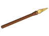 Minifigure, Weapon Pike / Spear Elaborate with Molded Flexible Rubber Pearl Gold Tip Pattern