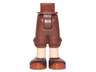 Mini Doll Hips and Trousers Cropped with Light Nougat Legs and Dark Brown Shoes with Dark Orange Soles and Laces Pattern - Thick Hinge