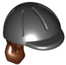 Mini Doll, Hair Combo, Hair with Hat, Long Ponytail, Side Bangs, Hole in Back with Molded Black Horse Riding Helmet Pattern
