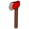 Minifigure, Utensil Axe, Large Head with Red Head and Silver Blade Pattern