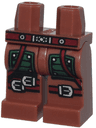 Hips and Legs with Dark Red Belt and Knee Straps with Silver Buckles, Dark Green Armor Pattern