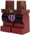 Hips and Dark Red Medium Legs with Gold Buckle, Silver Clasps, Medium Lavender Loincloth with Reddish Brown Markings, Black Leggings Pattern