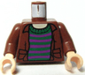 Torso Harry Potter Open Shirt and Striped Sweater Pattern / Reddish Brown Arms / Light Nougat Hands