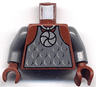 Torso Castle Knights Kingdom II with Amulet and Vest Pattern / Dark Bluish Gray Arms / Reddish Brown Hands