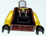 Torso Castle Fantasy Era Blacksmith Apron and Front Lace Up Shirt Pattern / Yellow Arms / Black Hands