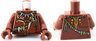 Torso PotC Bare Chest with Bone Necklace and Body Paint Pattern / Reddish Brown Arms / Reddish Brown Hands
