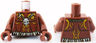 Torso PotC Bare Chest with Skull Necklace and Body Paint Pattern / Reddish Brown Arms / Reddish Brown Hands