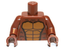Torso Bare Chest with Muscles Outline and Black Hair Pattern / Reddish Brown Arms / Reddish Brown Hands
