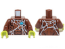 Torso Chima Bare Chest with Spider Web and Blue Round Jewel (Chi) Pattern / Reddish Brown Arms / Lime Hands
