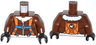 Torso Aviator Jacket with Orange Parachute and Straps, Arctic Explorer Logo on Reverse Pattern / Reddish Brown Arms / Black Hands