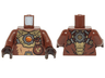 Torso Fur with Gold Mechanical Armor, Pouch and Fire Chi Emblem Pattern / Reddish Brown Arms / Dark Brown Hands