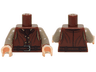 Torso LotR Vest with 2 Toggle Buttons, Ascot and Belt with Buckle Pattern / Dark Tan Arms / Light Nougat Hands