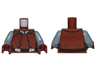 Torso SW Naboo Security Officer Vest over Shirt and Black Belt with Silver Buckles Pattern / Sand Blue Arms / Reddish Brown Hands