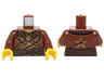 Torso Ninjago Robe with Gold Ornate Border, Chain with Star Pendant, Dark Brown Belt and Gold Star on Back Pattern / Reddish Brown Arms / Yellow Hands