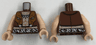 Torso Spider-Man Bare Chest with Fang Necklace, Lion Head Vest and Zebra Belt Pattern / Light Nougat Arms / Light Nougat Hands