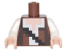 Torso Pixelated Reddish Brown and Dark Brown Vest over White Shirt and Black Strap Pattern / White Arms / Light Nougat Hands