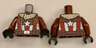 Torso Bomber Jacket with Tan Fur Collar, White Star, Red and White Stripes Pattern / Reddish Brown Arms / Black Hands