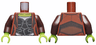 Torso Black Vest over White Shirt with Reddish Brown Overcoat Pattern / Dark Brown Arms / Lime Hands