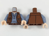Torso Vest with Pockets and Gold Clasps and Zippers over Sand Blue Shirt Pattern / Sand Blue Arms / Light Nougat Hands