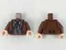 Torso Harry Potter Suit, Dark Bluish Gray Vest, Dark Brown Ascot, Tan Shirt Pattern / Reddish Brown Arms / Light Nougat Hands