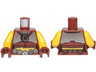 Torso Female, Flat Silver Chest Plate, Gears Belt and Necklace Pattern / Yellow Arms / Reddish Brown Hands
